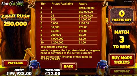 Gold Rush Scratchcard Betsul