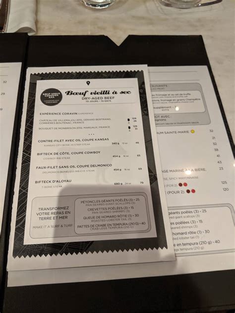 Le Montreal Restaurante Casino Menu