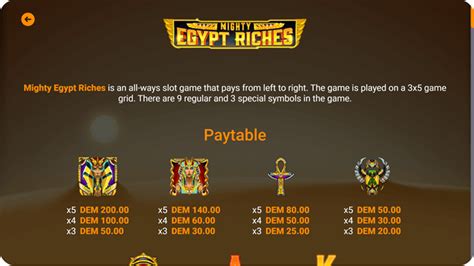 Mighty Egypt Riches Pokerstars