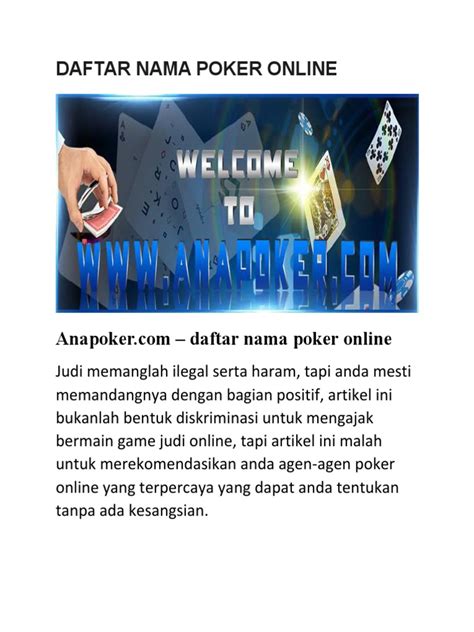 Nama Poker Online E A Indonesia